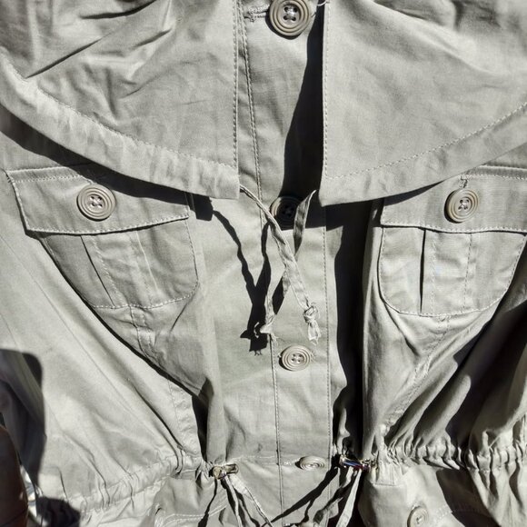 BNWOT WILLI SMITH SAGE GREEN KHAKI COTTON CINCH WAIST JACKET SIZE LARGE - Picture 9 of 11